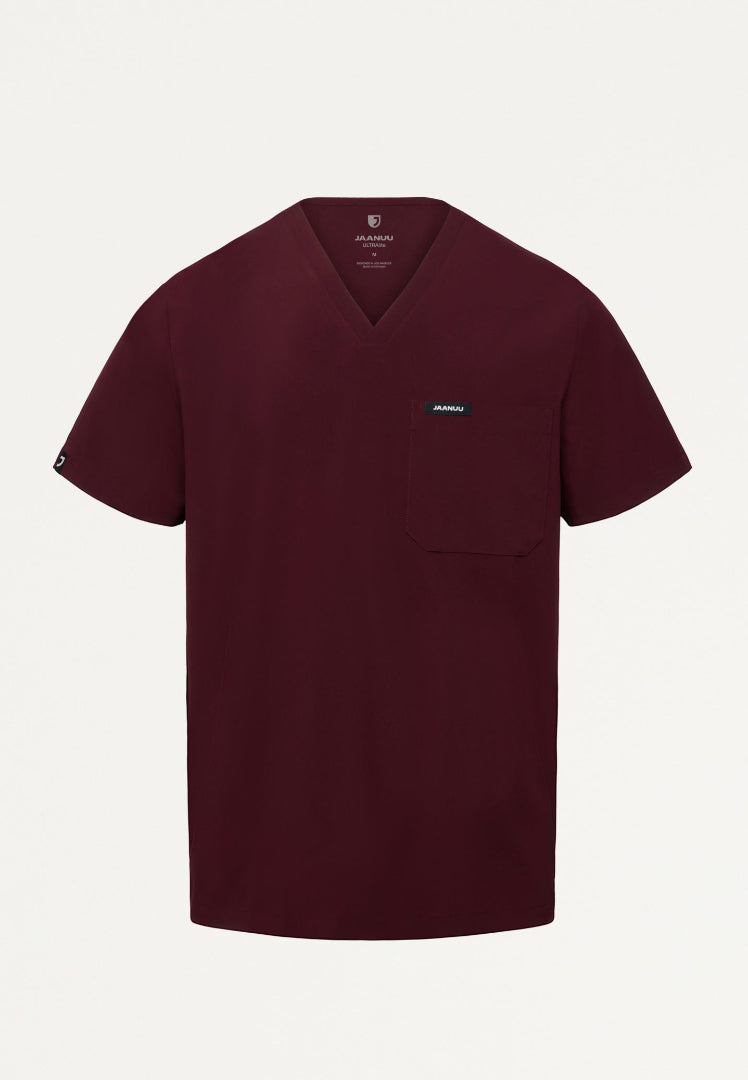 Holmes UltraLITE™ 1-Pocket Scrub Top - Burgundy