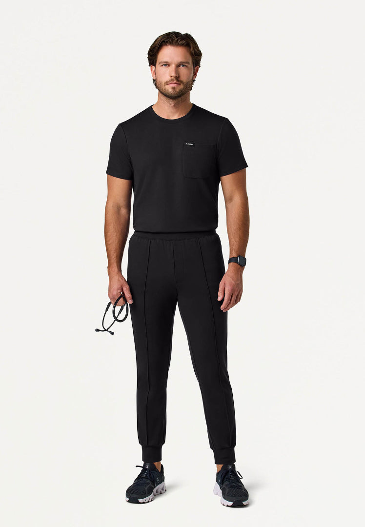 Finn Crewneck UltraSOFT Scrub Top - Black