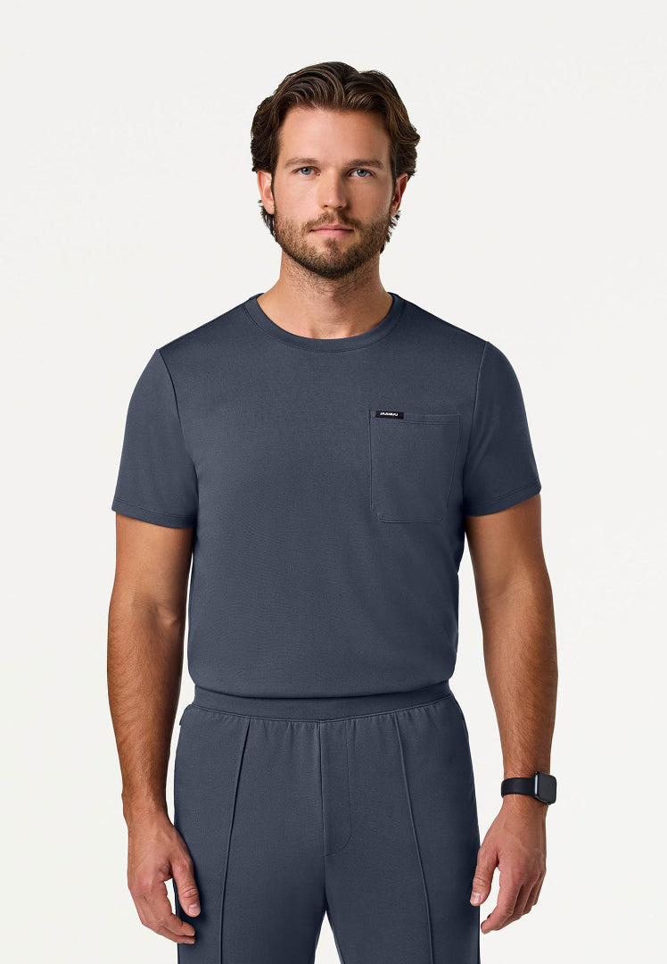 Finn Crewneck UltraSOFT Scrub Top - Carbon Gray