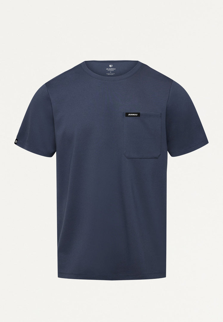 Finn Crewneck UltraSOFT Scrub Top - Carbon Gray