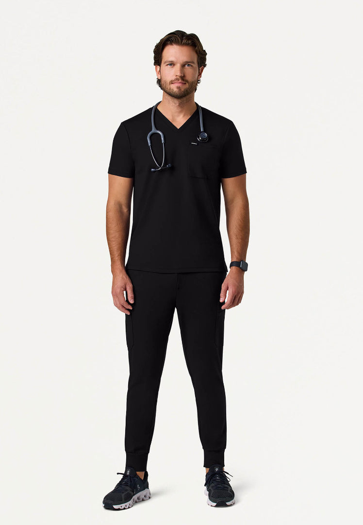 Asher Slim UltraSOFT Scrub Top - Black
