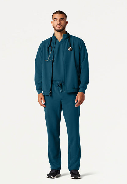 Wolfe Everyday 6-Pocket Scrub Jacket - Caribbean Blue
