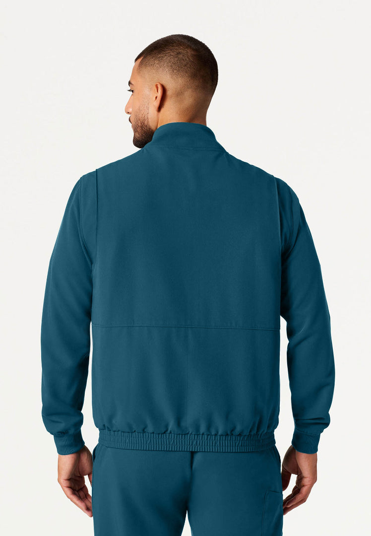Wolfe Everyday 6-Pocket Scrub Jacket - Caribbean Blue