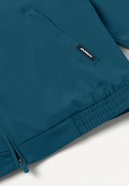 Wolfe Everyday 6-Pocket Scrub Jacket - Caribbean Blue