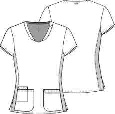 Line Drawing for MedCouture Amp V-Neck Top - Pewter