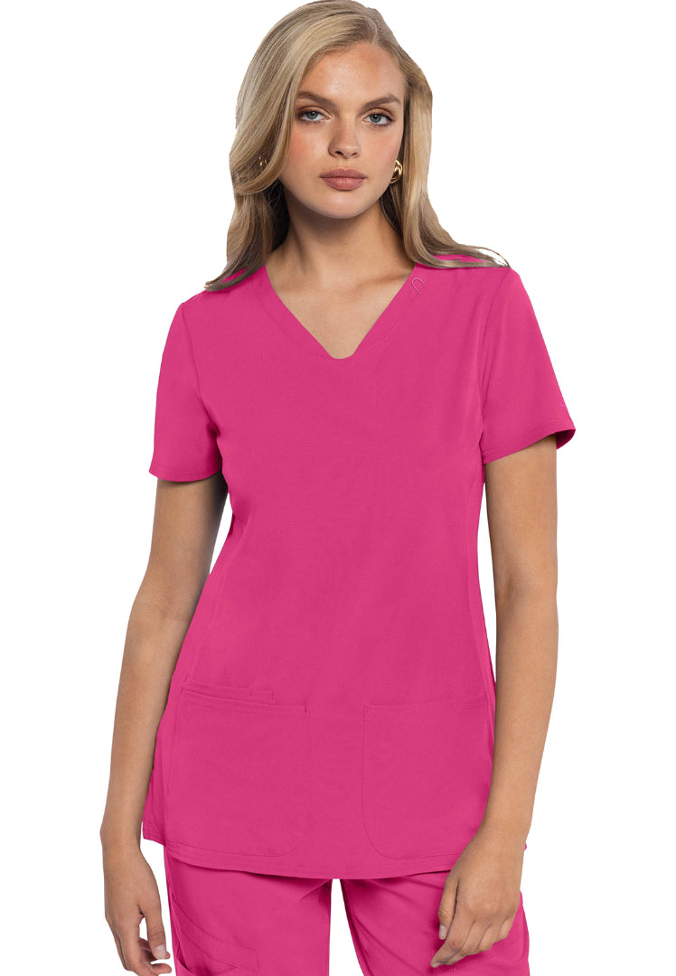 MedCouture Amp V-Neck Top - Pink Power