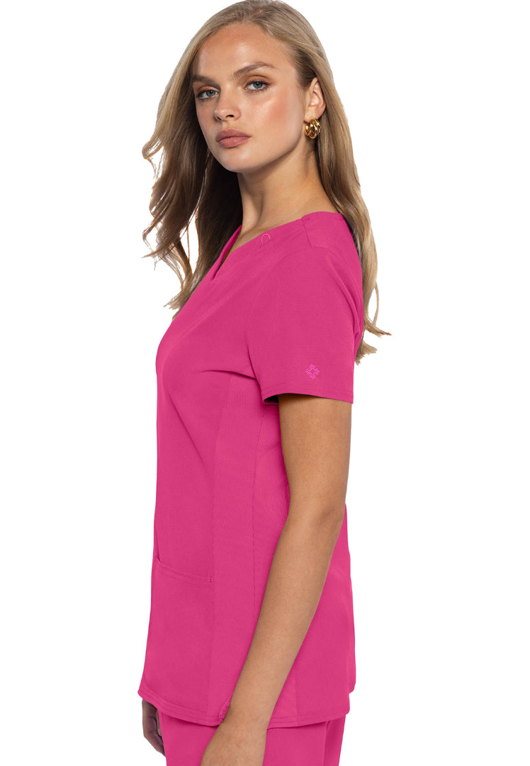 MedCouture Amp V-Neck Top - Pink Power