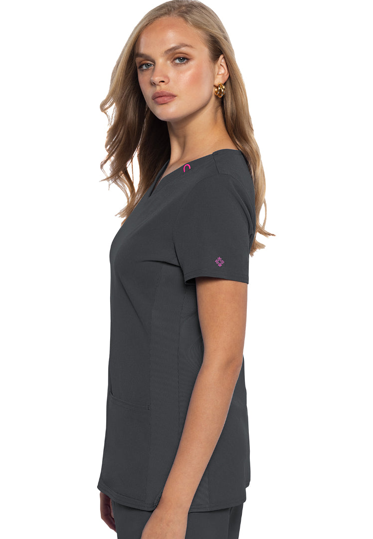MedCouture Amp V-Neck Top - Pewter