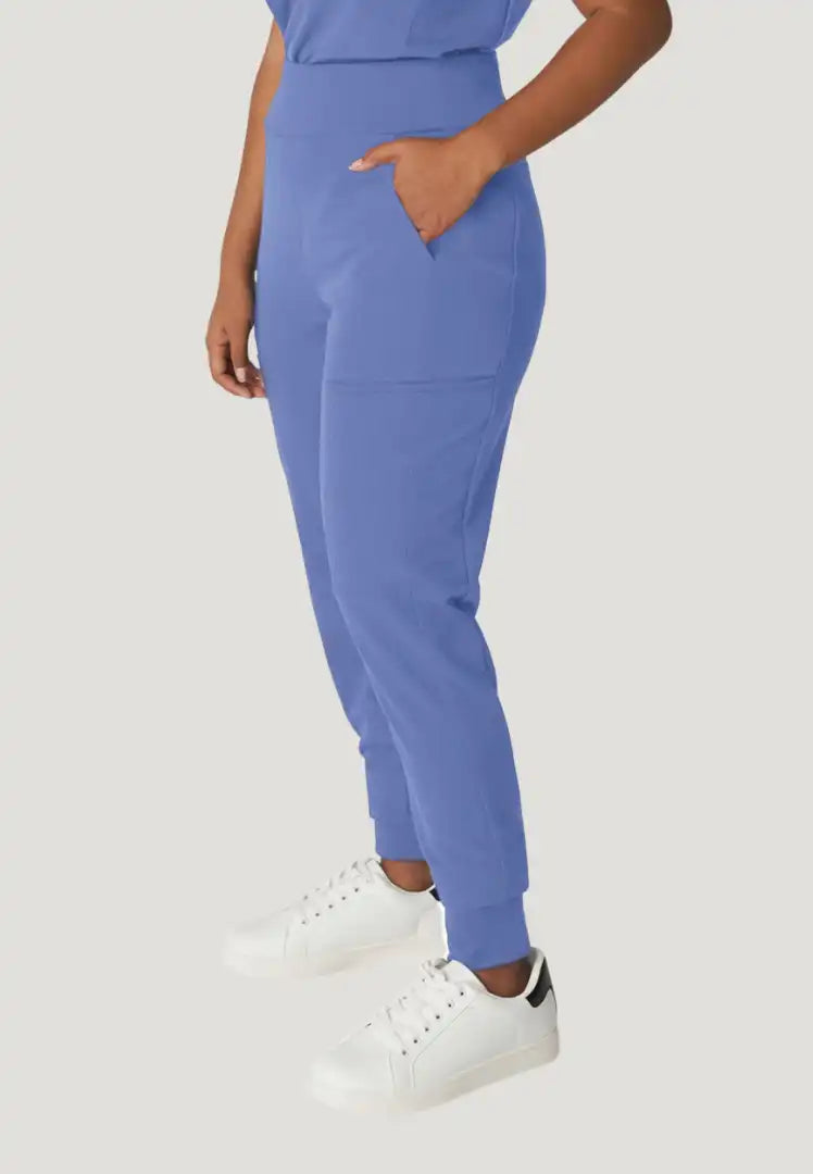 White Cross V-Tess Women's Jogger Scrub Pants - Ciel Blue - The Uniform Store