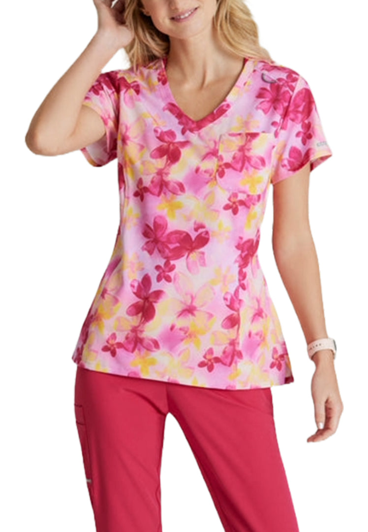 Skechers™ "Dignity" Single Pocket Tuck In Top - Plumeria Dreams