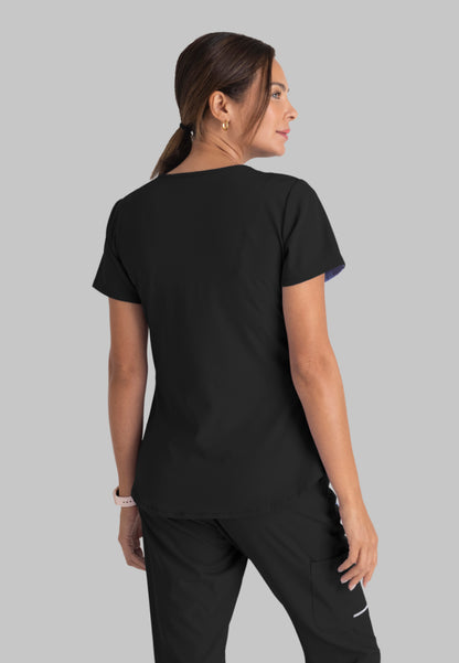 Breeze V-Neck Scrub Top - Black