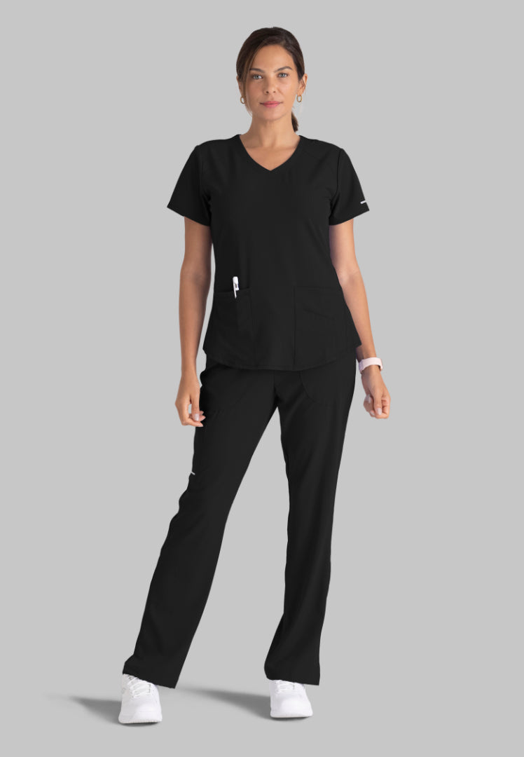 Sketchers™ "Breeze" V-Neck Scrub Top - Black