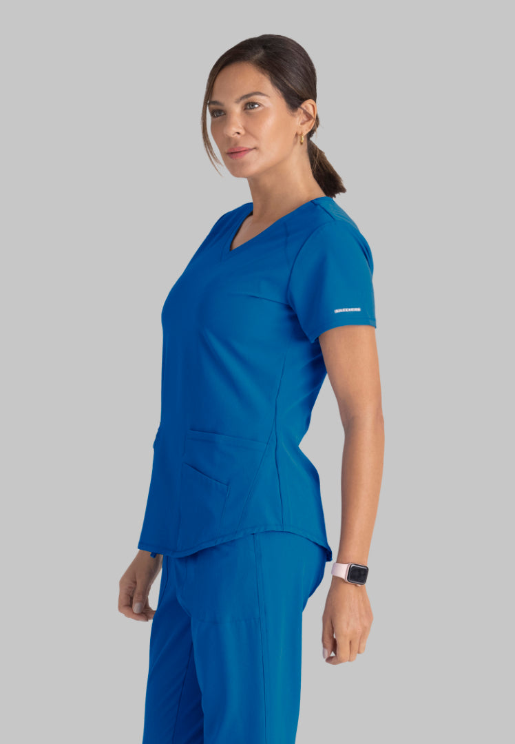 Sketchers™ "Breeze" V-Neck Scrub Top - New Royal