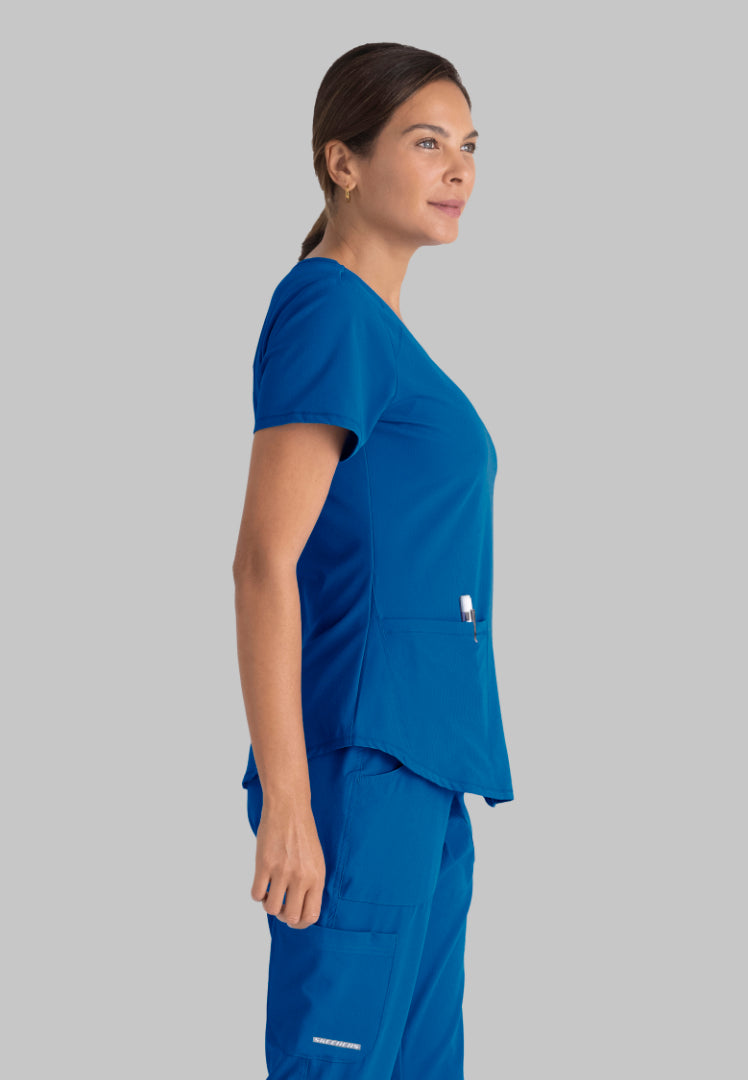 Sketchers™ "Breeze" V-Neck Scrub Top - New Royal