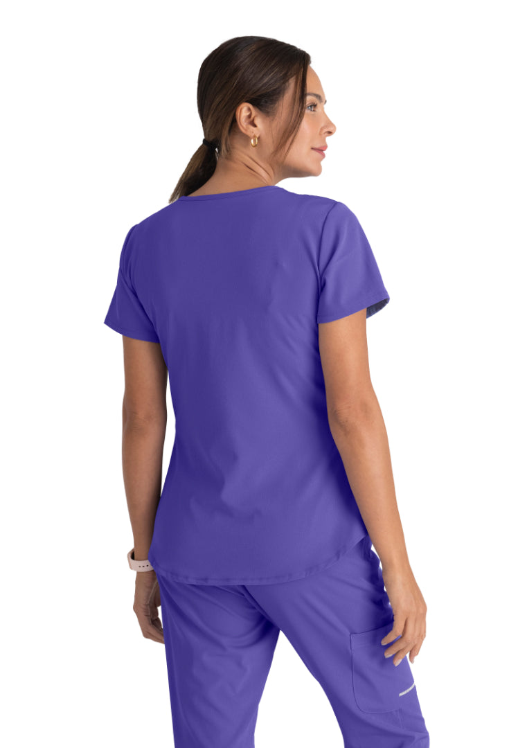 Sketchers™ "Breeze" V-Neck Scrub Top - New Grape