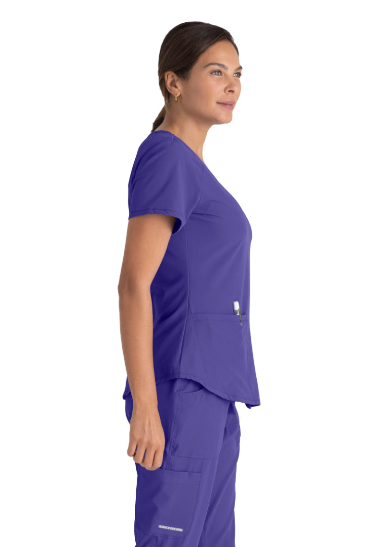 Sketchers™ "Breeze" V-Neck Scrub Top - New Grape