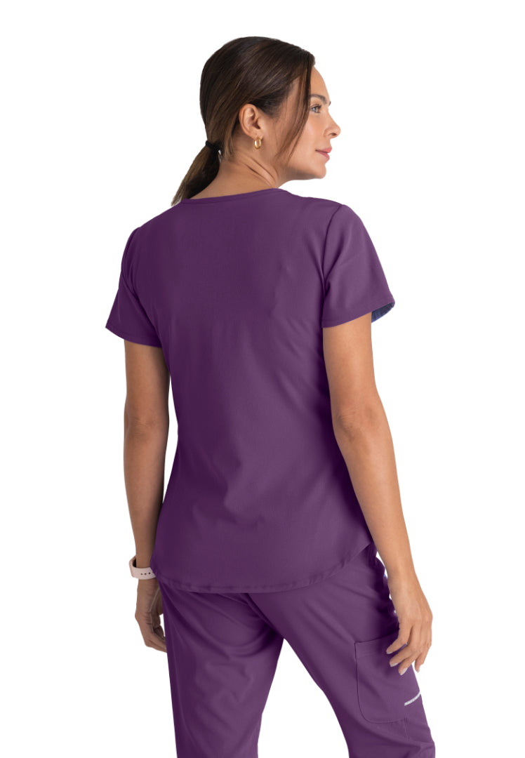 Sketchers™ "Breeze" V-Neck Scrub Top - Eggplant