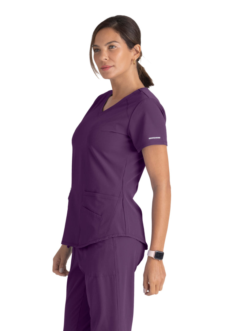 Sketchers™ "Breeze" V-Neck Scrub Top - Eggplant