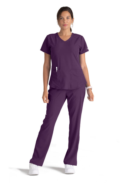 Breeze V-Neck Scrub Top - Eggplant