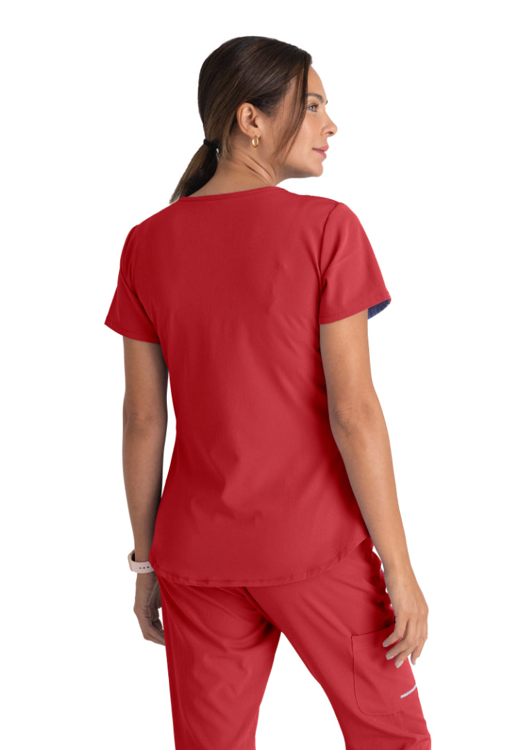 Sketchers™ "Breeze" V-Neck Scrub Top - True Red