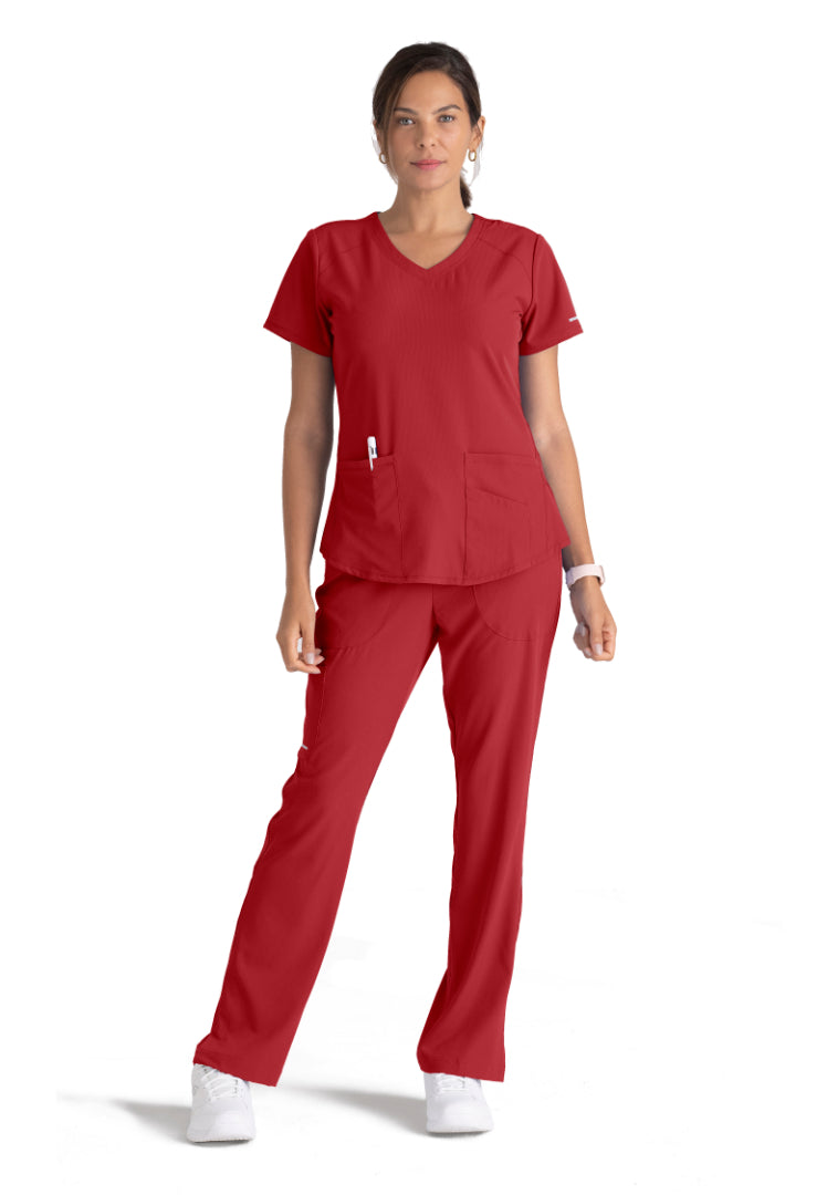 Sketchers™ "Breeze" V-Neck Scrub Top - True Red