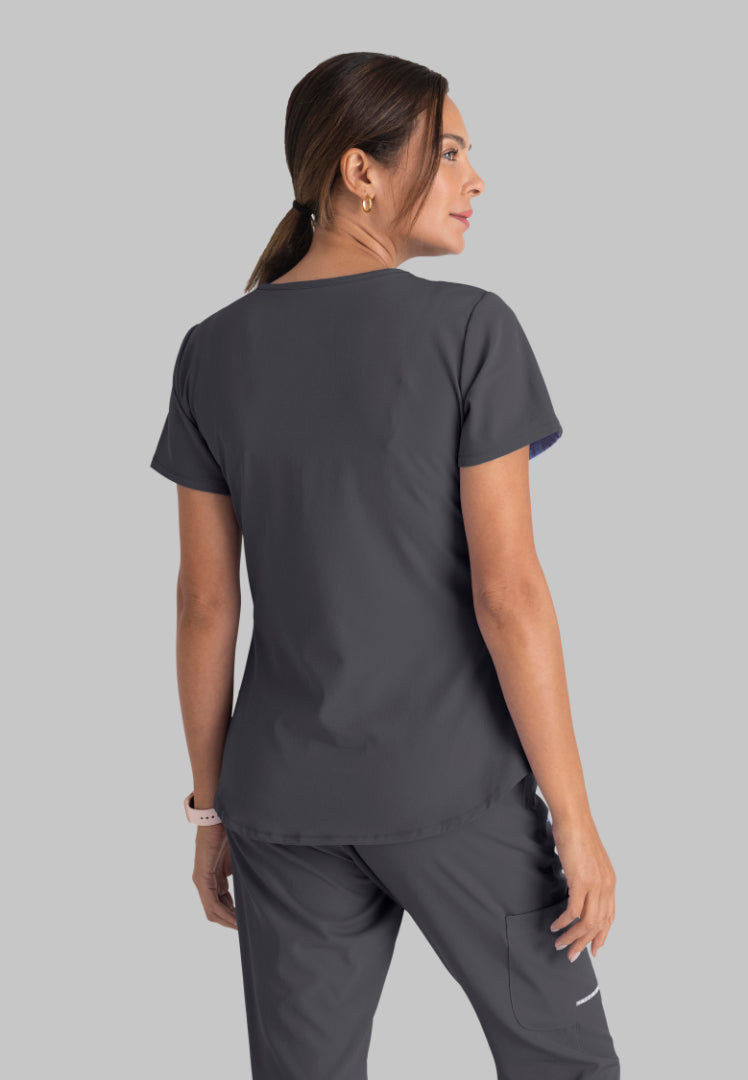 Sketchers™ "Breeze" V-Neck Scrub Top - Pewter