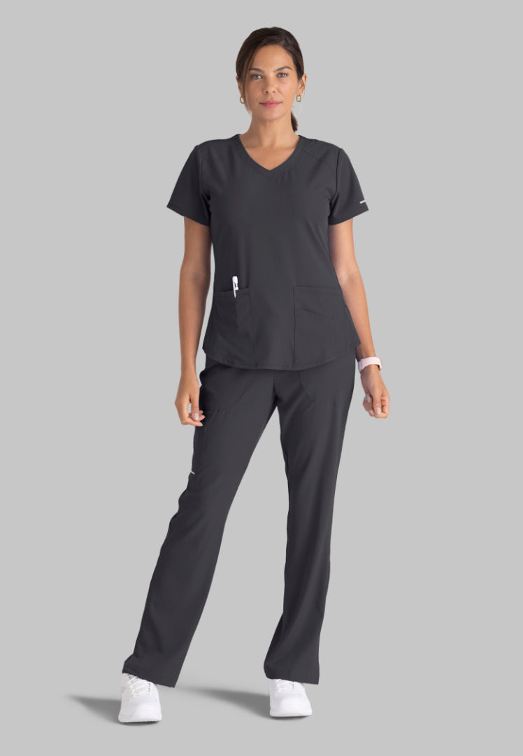 Sketchers™ "Breeze" V-Neck Scrub Top - Pewter