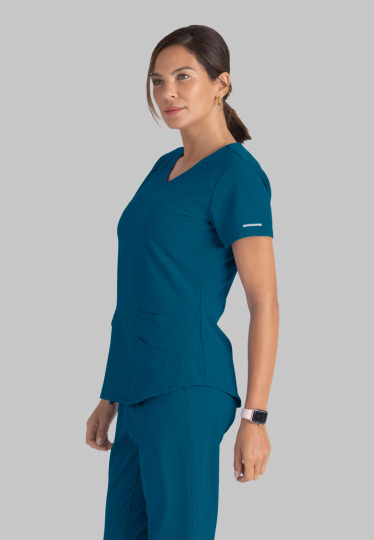 Sketchers™ "Breeze" V-Neck Scrub Top - Bahama