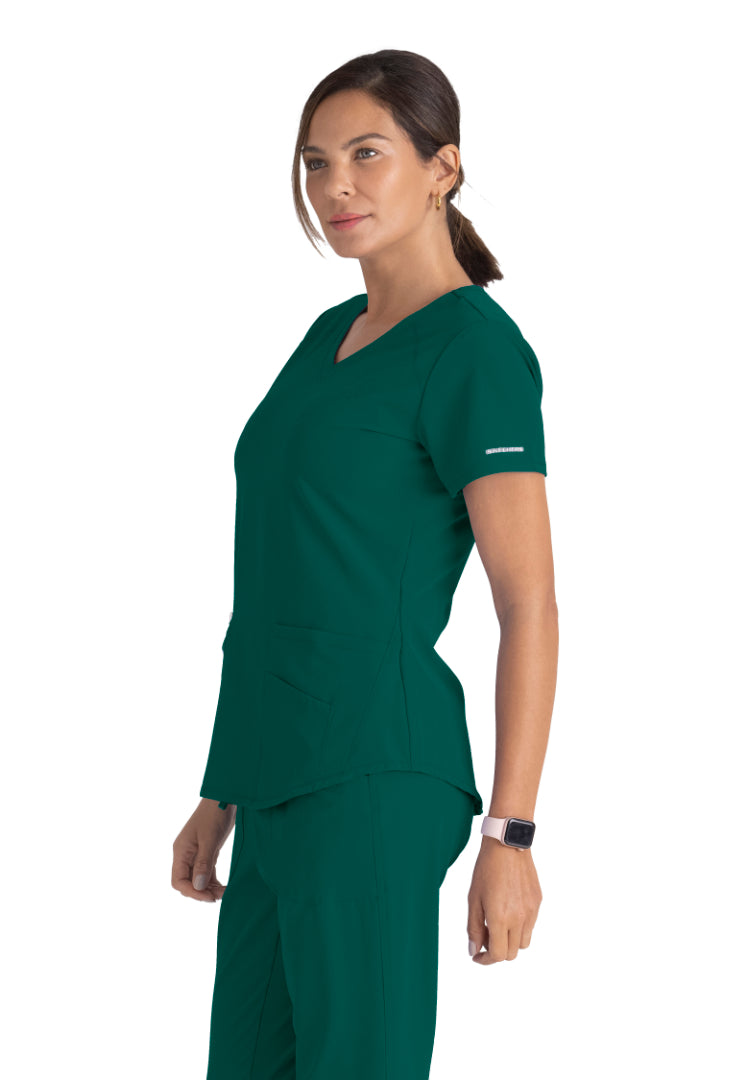 Sketchers™ "Breeze" V-Neck Scrub Top - Hunter Green