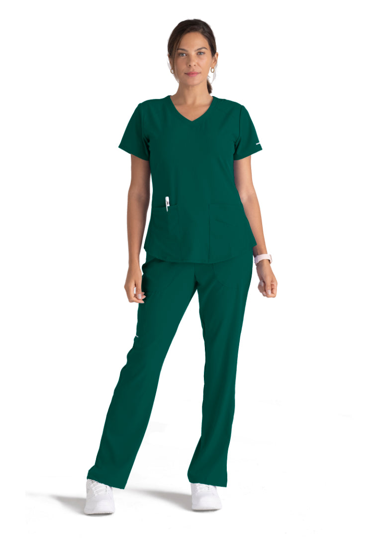 Sketchers™ "Breeze" V-Neck Scrub Top - Hunter Green