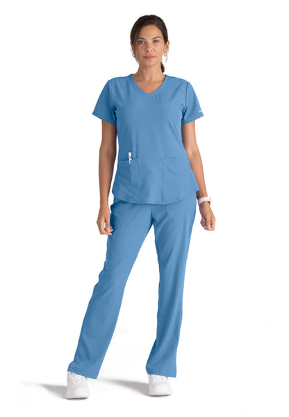 Breeze V-Neck Scrub Top - Ciel