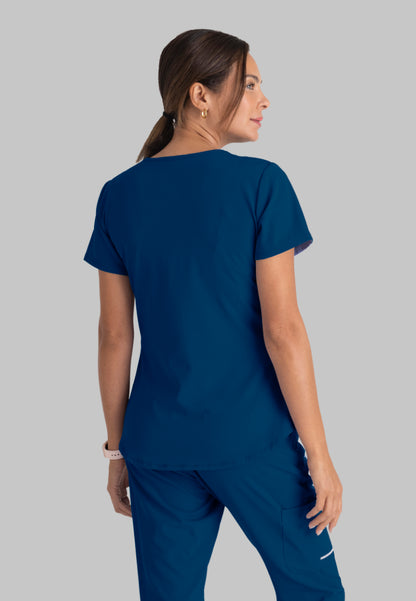 Breeze V-Neck Scrub Top - Navy