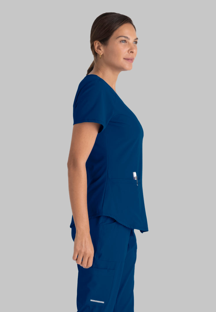 Sketchers™ "Breeze" V-Neck Scrub Top - Navy