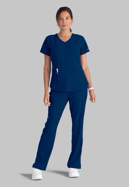 Breeze V-Neck Scrub Top - Navy