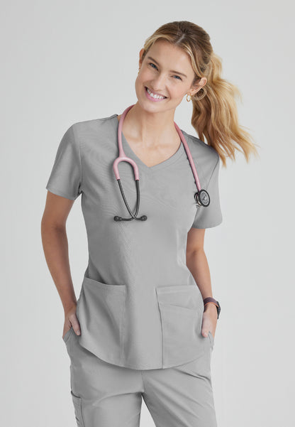 Blusa médica con cuello en V Breeze - Moonstruck