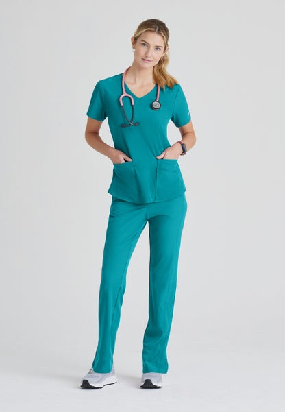 Pantalón Gamma de tiro medio con 6 bolsillos - Verde azulado