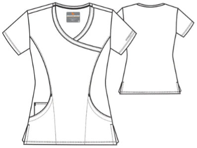 Line Drawing for Reliance 3-Pocket Scrub Top - Wine