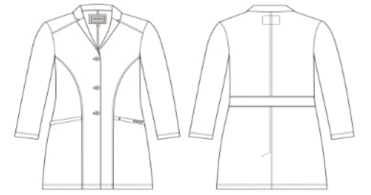 Line Drawing for Skechers Flourish 3-Pocket Lab Coat