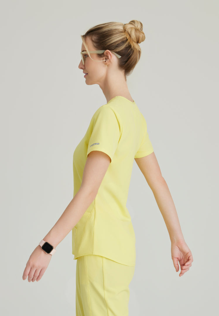 Sketchers™ "Breeze" V-Neck Scrub Top - Lemon Glow