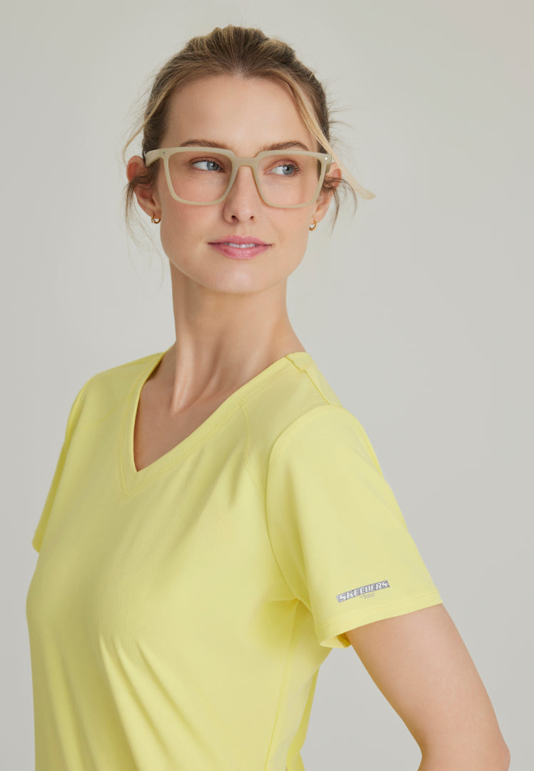 Sketchers™ "Breeze" V-Neck Scrub Top - Lemon Glow