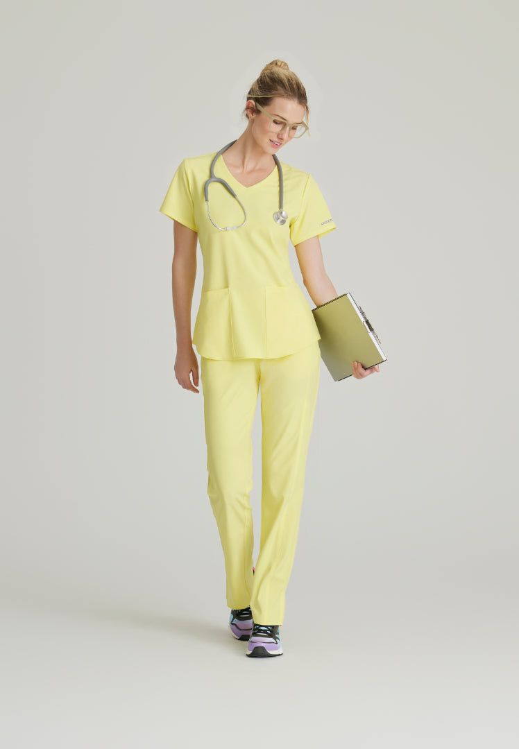 Sketchers™ "Breeze" V-Neck Scrub Top - Lemon Glow