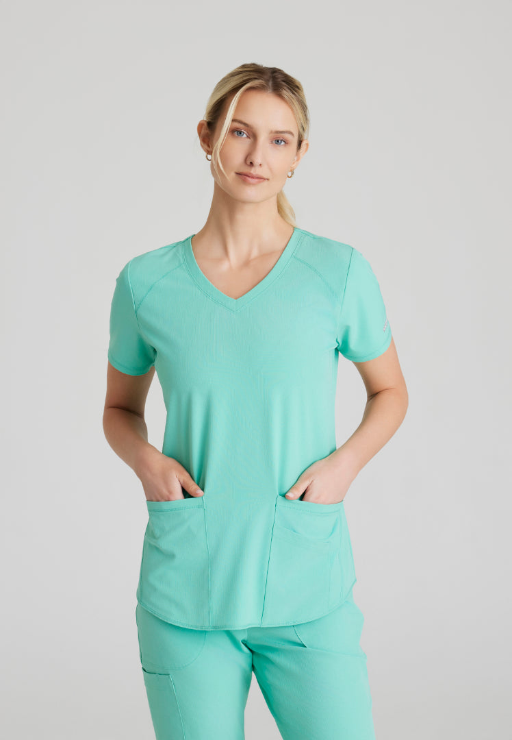 Sketchers™ "Breeze" V-Neck Scrub Top - Light Jade