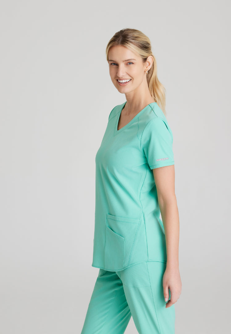 Sketchers™ "Breeze" V-Neck Scrub Top - Light Jade