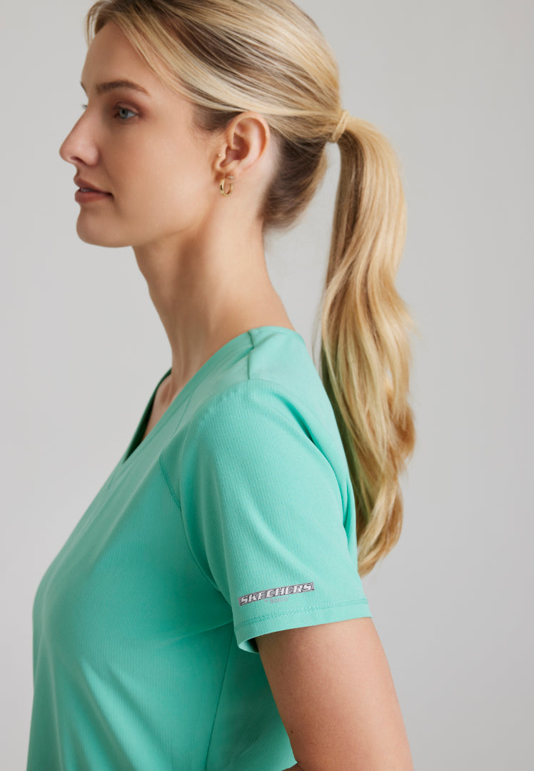 Sketchers™ "Breeze" V-Neck Scrub Top - Light Jade