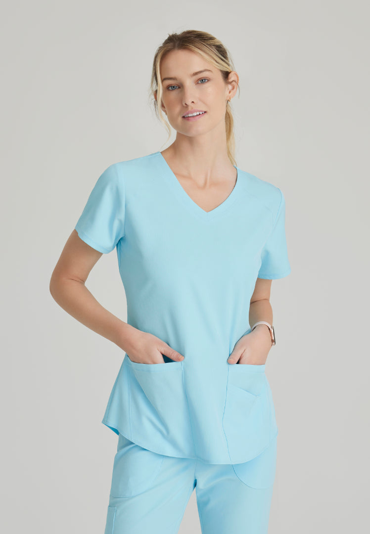 Sketchers™ "Breeze" V-Neck Scrub Top - Poolside