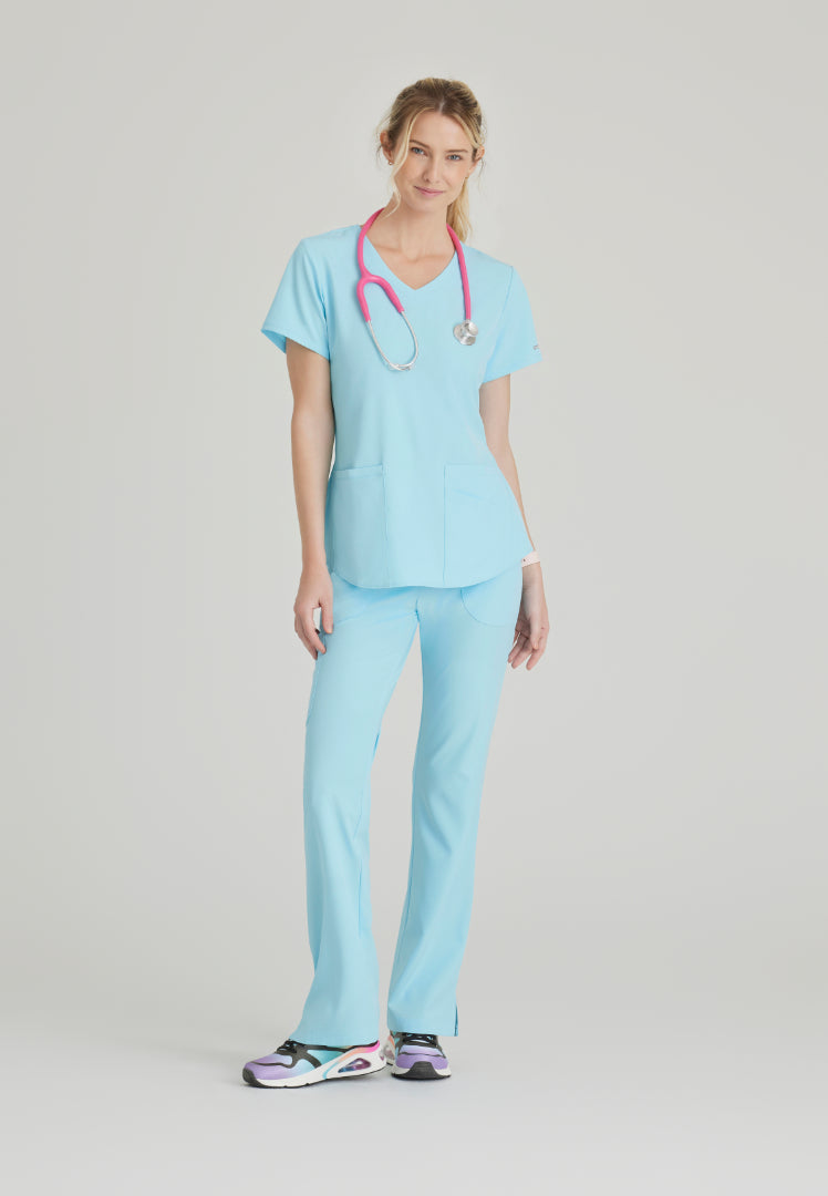 Sketchers™ "Breeze" V-Neck Scrub Top - Poolside