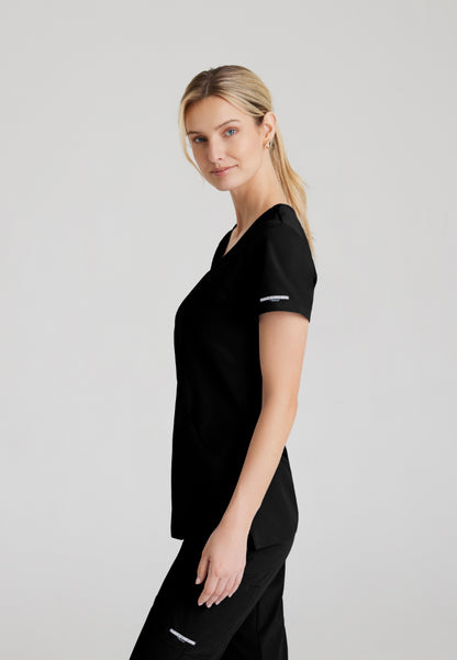 Blusa médica de 3 bolsillos Reliance - Negra