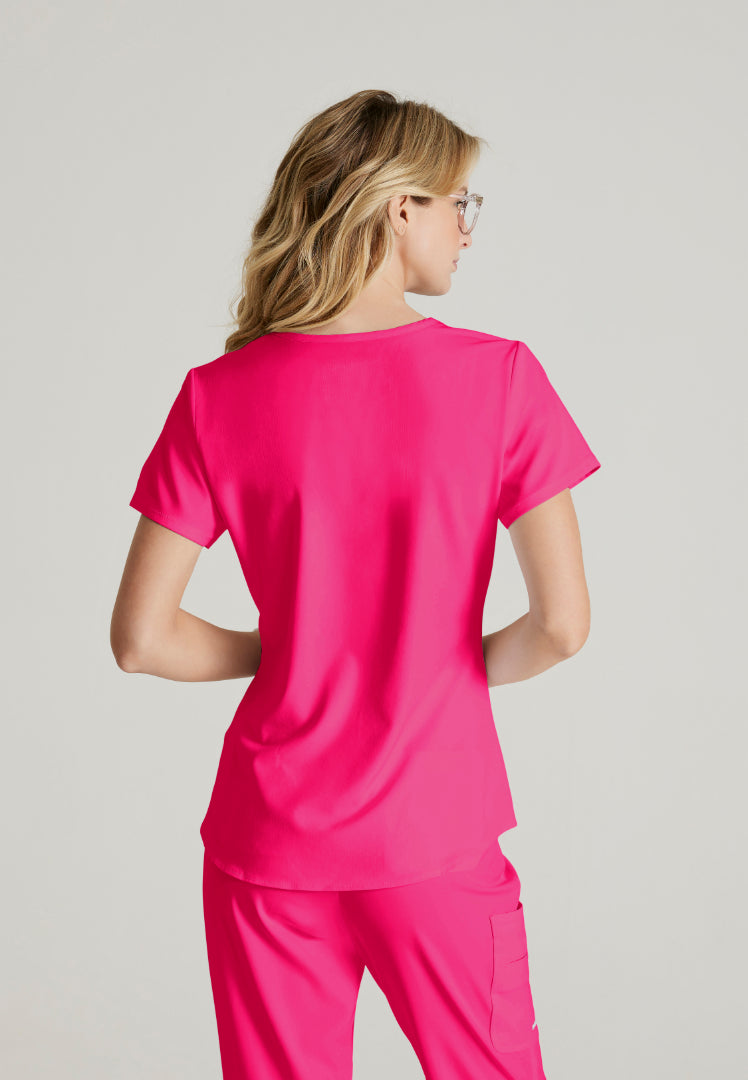 Sketchers™ "Breeze" V-Neck Scrub Top - Vibrance Pink