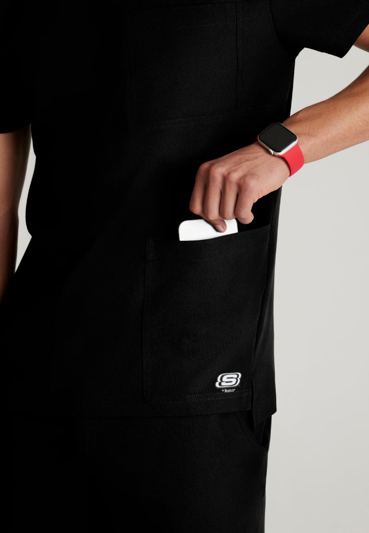 Thesis 3-Pocket Round Neck Scrub Top - Black