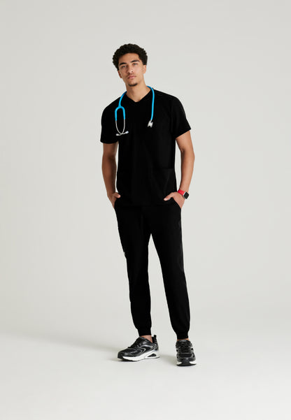 Thesis 3-Pocket Round Neck Scrub Top - Black